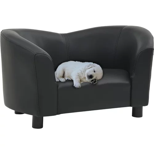 vidaXL Sofa za pse crna 67 x 41 x 39 cm od umjetne kože