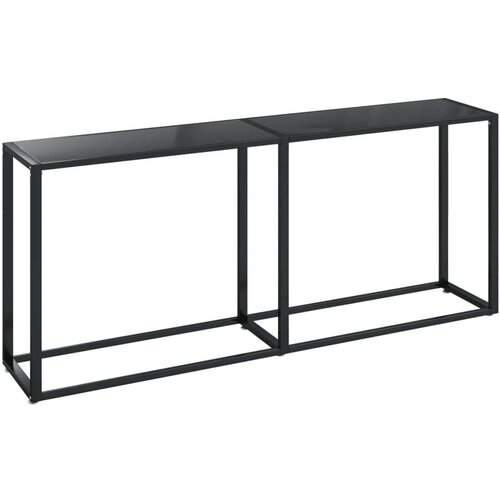vidaXL Konzolna mizica črna 180x35x75,5 cm kaljeno steklo Cene