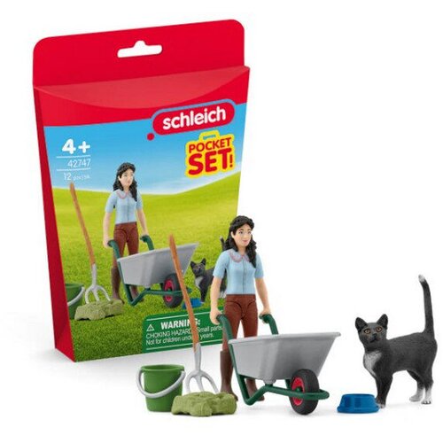 Schleich Schleich: Set za čišćenje staje s mačkom (42747) Cene