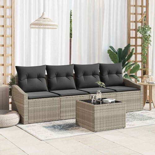  Set sofe s jastukom s jastukom 5 pcs Svijetlo siva poliratan Cene