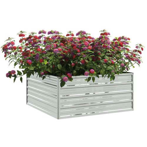 VidaXL Povi&amp;scaron;ena vrtna gredica 100x100x45 cm pocinčani čelik srebrna Slike