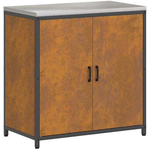 VidaXL kuhinjski set za pohranu s policom s pohranom s vratima podesiva 2 pcs rđa 150 x 50 x 92 cm Slike