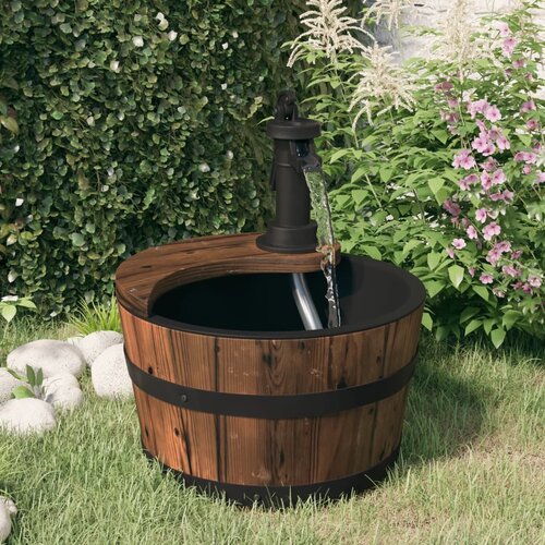 VidaXL Vodnjak s črpalko 28x28x34,5 cm trden les jelke Slike