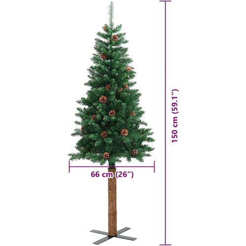 VidaXL Mr&amp;scaron;avo božićno drvce Zelena 150 cm PVC i čvrsto drvo bora Slike