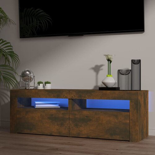 Furnova TV omarica z LED lučkami dimljeni hrast 120x35x40 cm, (21922932) Slike