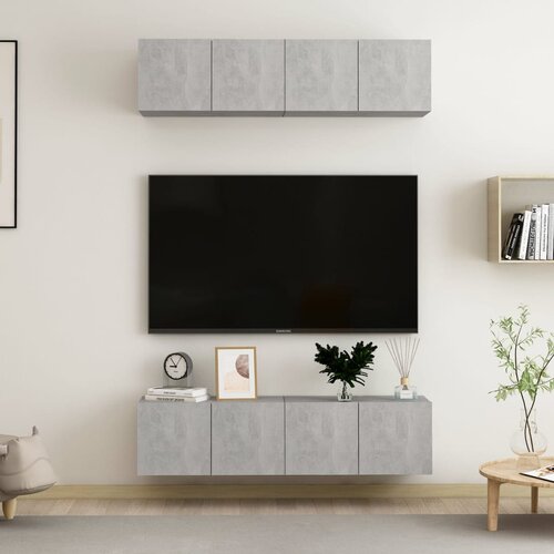 Furnova TV omarice 4 kosi betonsko sive 60x30x30 cm iverna plošča, (21924088) Cene