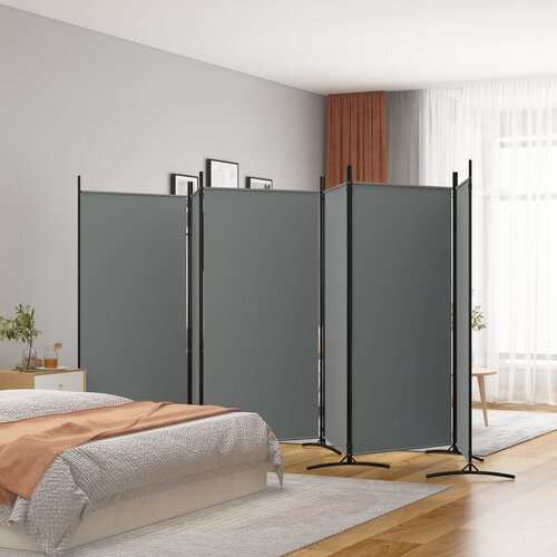 VidaXL Sobna pregrada s 6 panela antracit 520x180 cm od tkanine Slike