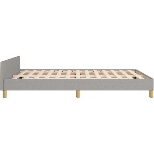 VidaXL Okvir za krevet s uzglavljem svjetlosivi 140x200 cm od tkanine Slike