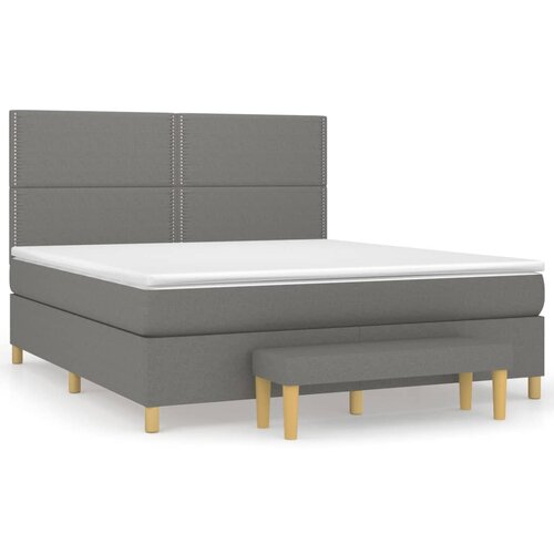 Maison Chic Box spring postelja - Vzmetna postelja z vzmetnico temno siva 180x200 cm blago SL14871, (21905719) Cene