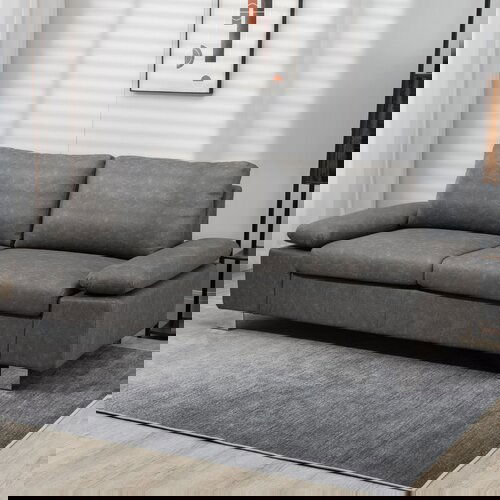 HOMCOM dvosedežna sedežna garnitura za lounge in pisarno z oblazinjenim sedežem in nastavljivimi nasloni za roke, 200x88x86cm, siva, (20745079) Cene