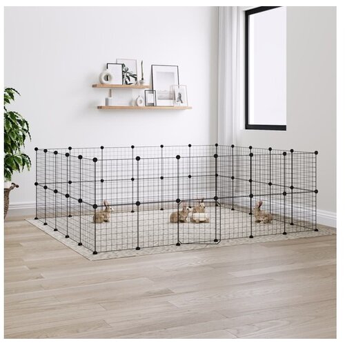  Kavez za ljubimce s 44 panela i vratima crni 35 x 35 cm čelični Cijene