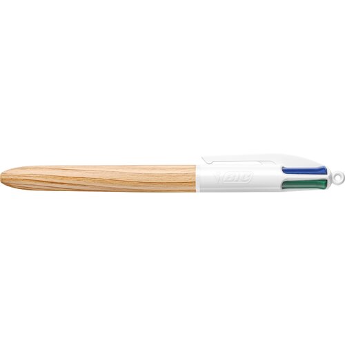 Bic izvlečni kemični svinčnik, 4 barve, leseni slog, (21655491) Slike