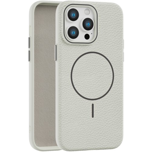  leather grip magsafe maska za iphone 14 pro max - bela Cene