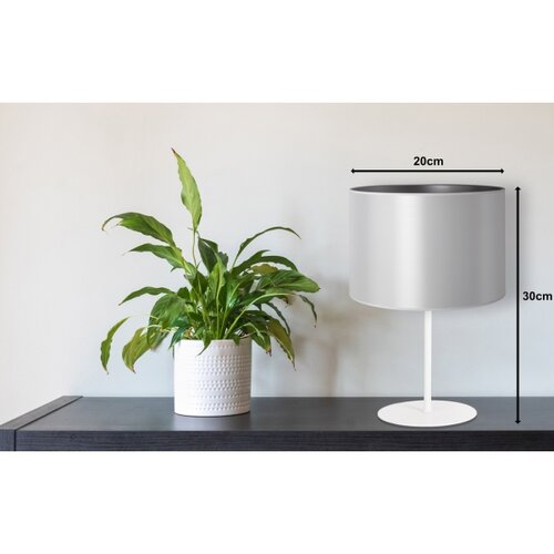  Duolla - Stona lampa CANNES 1xE14/15W/230V prečnik 20 cm srebrna/bela Slike