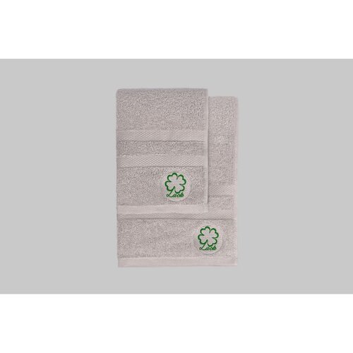  Luck - Grey Grey Hand Towel &amp;amp; Bath Towel Set (2 Pieces) Slike