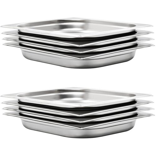vidaXL Gastronomske posode 8 kosov GN 1/2 40 mm nerjaveče jeklo, (20721625) Cene