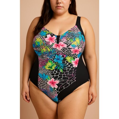 Fenzy Plus Size Kopalke S Potiskom, Črne Slike