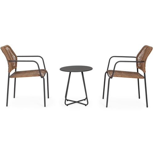 BIZZOTTO Tamno siva/u prirodnoj boji metalna vrtna stolica Jable &amp;ndash; Slike