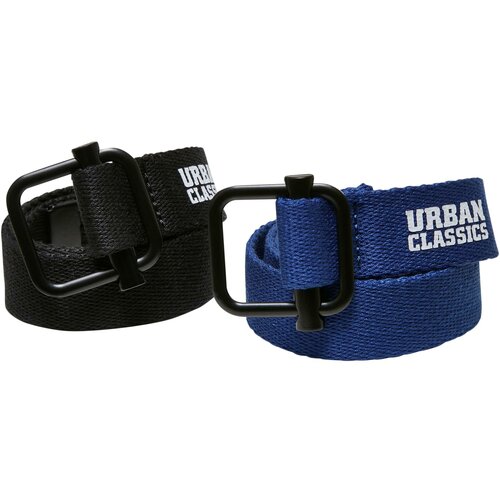 Urban Classics Accessoires industrial canvas belt kids 2-Pack black/blue Cene