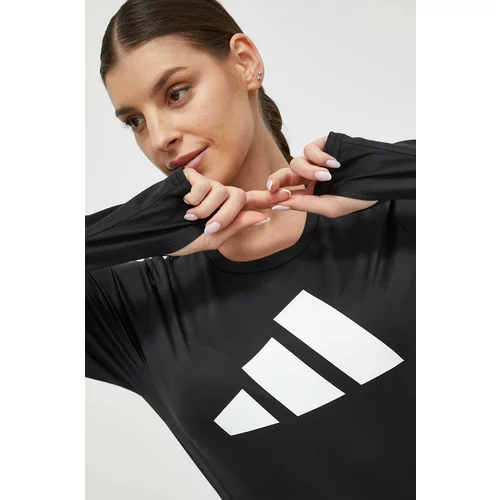Adidas Majica z dolgimi rokavi za tek Run It črna barva