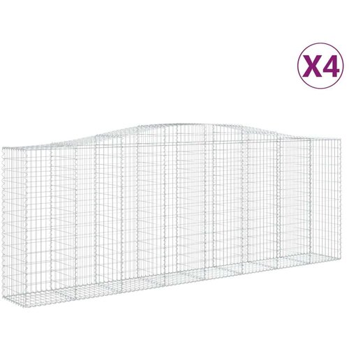  Lučne gabionske ko&amp;scaron;are 4 kom 400x50x40/60 cm pocinčano željezo Slike