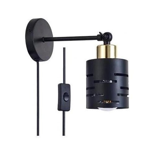 Zidno spot svetlo sa prekidačem ELEN 1xE27/35W/230V crna/zlatna Slike