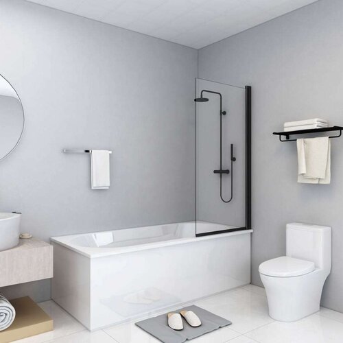 vidaXL Pregrada za tuš ESG 68 x 130 cm crna Cijene