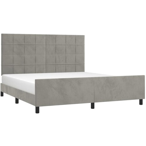  Okvir za krevet s uzglavljem svjetlosivi 180x200 cm bar&amp;scaron;unasti Slike