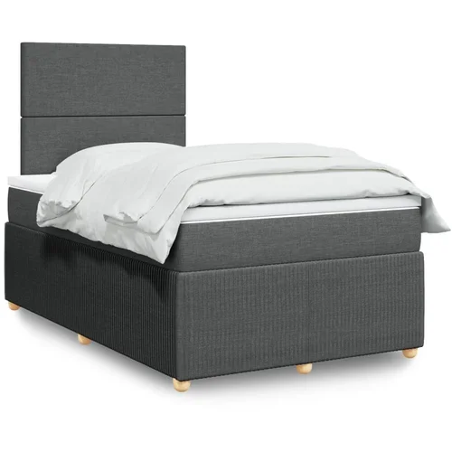 vidaXL Krevet box spring s madracem tamnosivi 120 x 190 cm tkanina