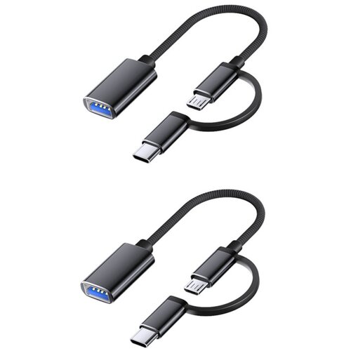 INF OTG kabel 2-v-1 za Android in Type-C, pleten, 2x adapter, (5000296353) Slike