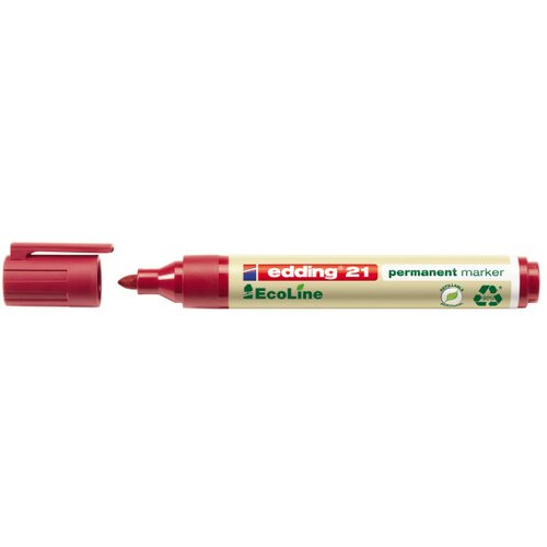Edding marker permanent E-21 ecoline 1,5-3mm, zaobljeni crvena Cene