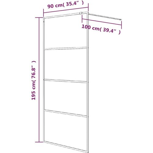 vidaXL Pregrada za tu&scaron; črna 90x195 cm motno ESG steklo Cene
