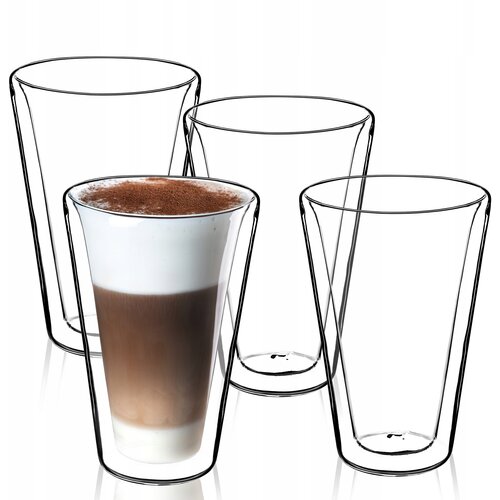 KADAX 4x veliki dvostenski termo kozarci za kavo in čaj, latte 470 ml, (5000351647) Cene