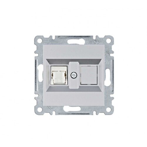 HAGER utičnica 1XRJ45 CAT.5E UTP lumina siva WL2112 Slike
