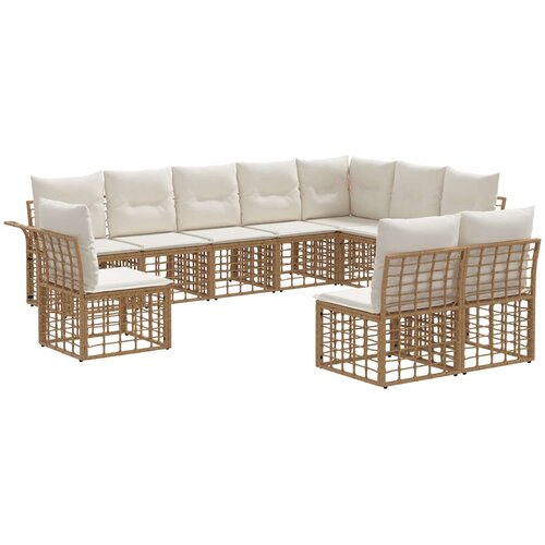  Set vanjskih sofa 10 pcs Prirodna i krema bijela Poliester Cijene