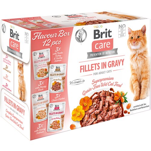 Brit Care Cat Fillets in Gravy 12 x 85 g - Paket okusov Cene