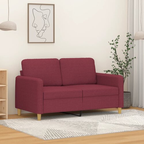  The Living Store Dvosed vinsko rdeč 120 cm blago - Kavč Dvosed, (21447944) Cene