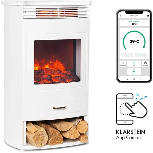 Klarstein Bormio Smart, električni kamin, 950/1900W, termometar, tjedni mjerač vremena, bijeli