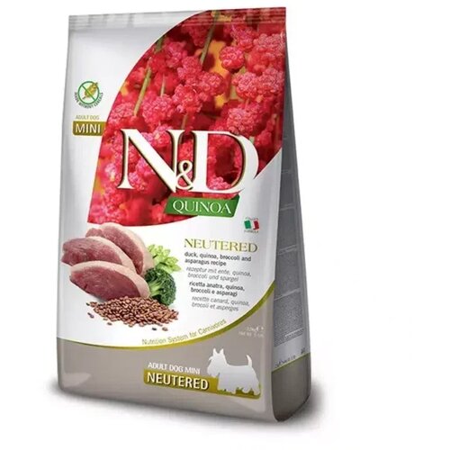 N&d quinoa Neutered Duck, Broccoli & Asparagus Mini 7 kg Slike