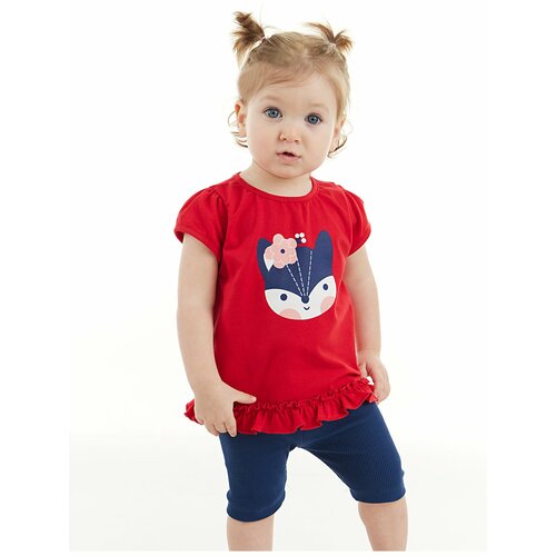 Denokids Red Fox Baby Girl Tunic Tights Set Slike