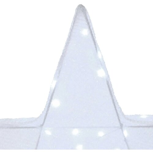  3D božićna zvijezda 50 LED lampica Hladno bijela - Bijela tkanina Slike