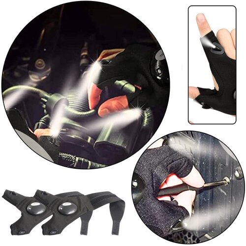 Lean Toys Večnamenske LED rokavice Light Finger Flashlights Universal Slike