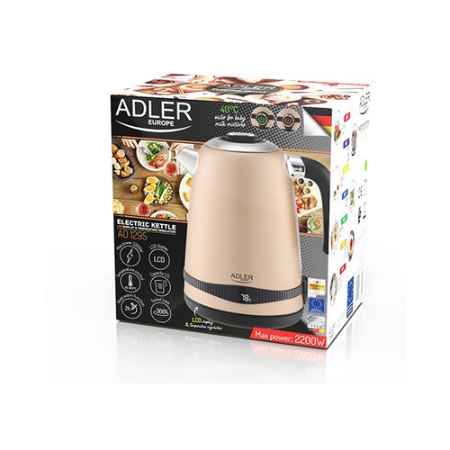 Adler grelnik vode 1,7L z LCD zaslonom/nastavitev temperature &amp;scaron;ampanjec barva AD1295 AD1295 Slike