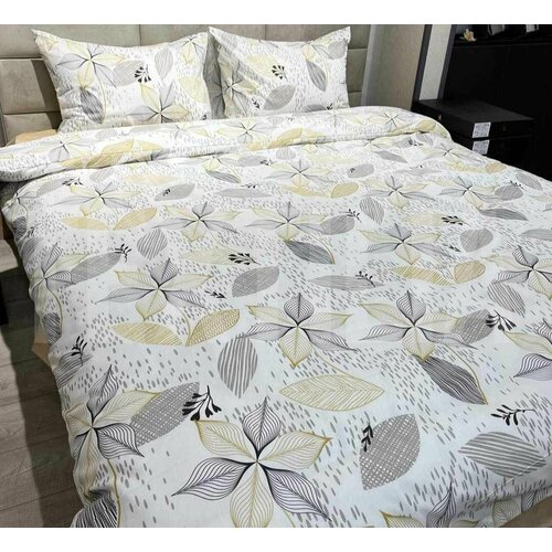 posteljina za bračni krevet žuto-krem cvetovi Slike