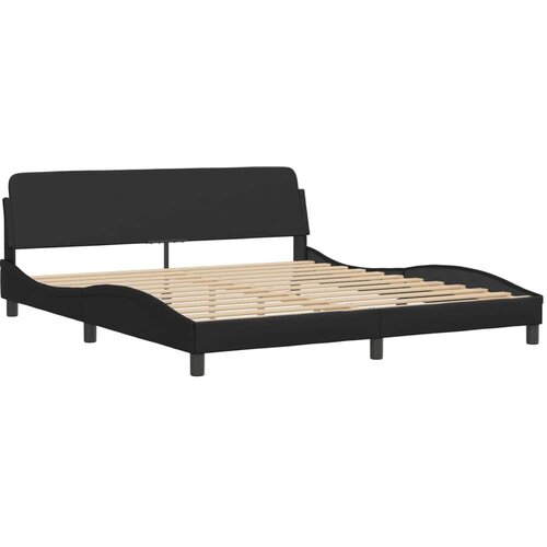 krevet s madracem crni 180 x 200 cm od umjetne kože Slike