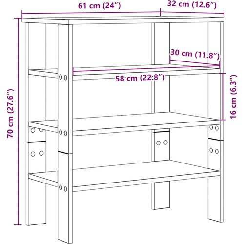  Stalak za cipele boja betona 61x32x70 cm konstruirano drvo Slike