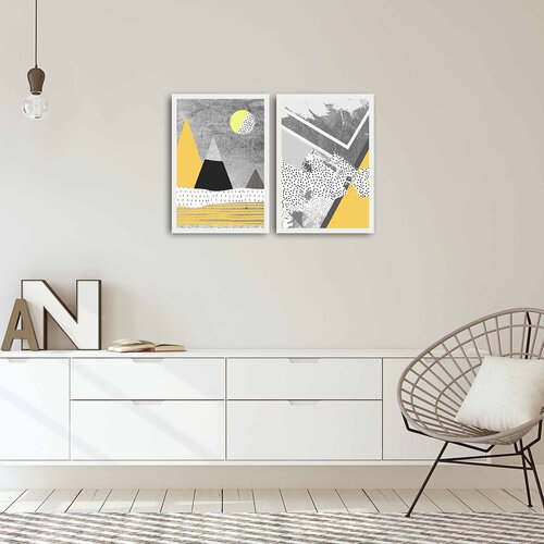 Wallity 2PBCT-08 Multicolor Decorative Framed MDF Painting (2 Pieces) Cene