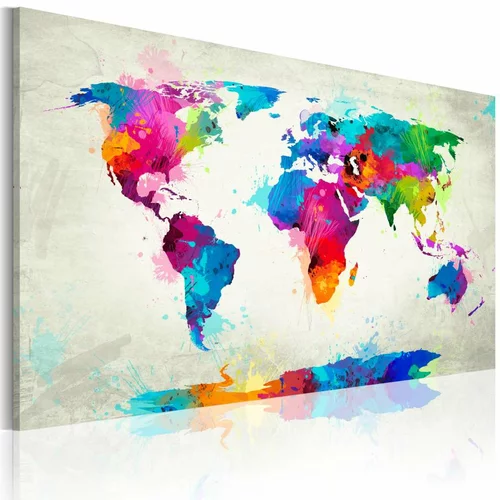  Slika - Map of the world - an explosion of colors 90x60
