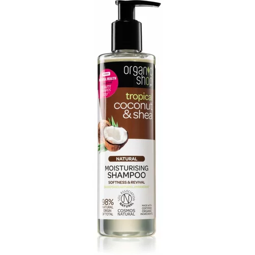 Organic Shop Natural Coconut & Shea vlažilni šampon za suhe in poškodovane lase 280 ml