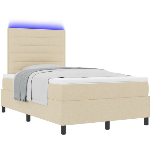 vidaXL Box spring krevet s madracem Krema 120 x 190 cm tkanina Cijene